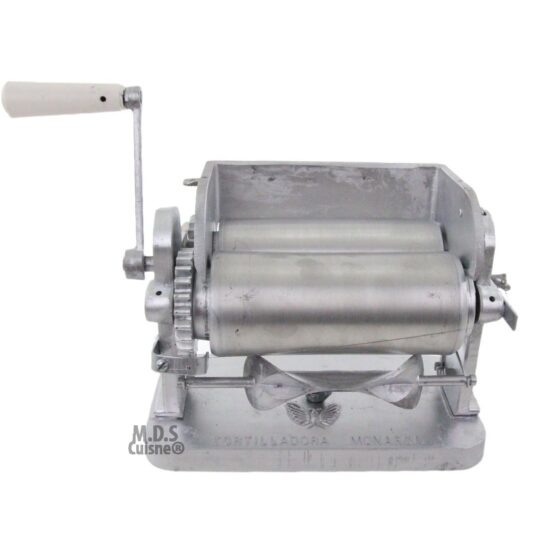 Detalle del rodillo de la máquina para hacer tortillas manual