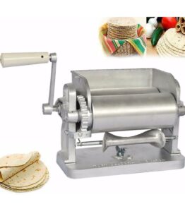 Vista completa de la máquina para hacer tortillas con cortador incluido
