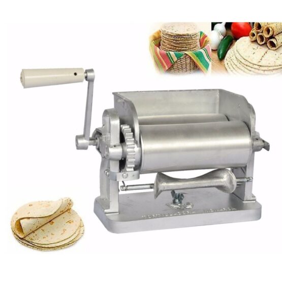 Vista completa de la máquina para hacer tortillas con cortador incluido