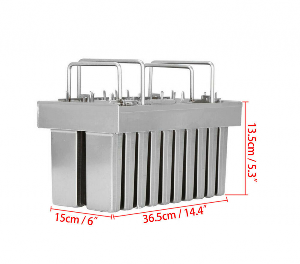 Molde para paletas de acero inoxidable, 20 unidades