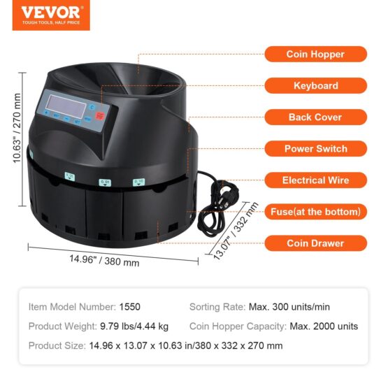 Contadora para monedas VEVOR