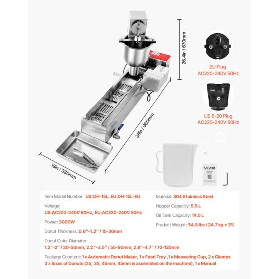 Máquina para hacer donas VEVOR
