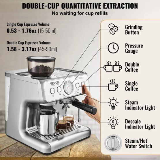 Cafetera expreso VEVOR con molinillo