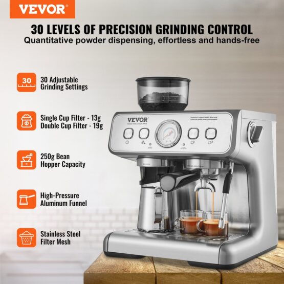 Cafetera expreso VEVOR con molinillo