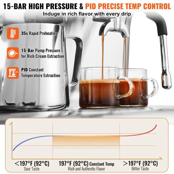 Cafetera expreso VEVOR con molinillo