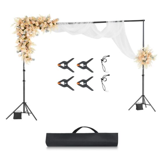 Soporte de fondo Vevor 10x10 pies. Ideal para venta y alquiler en eventos de El Salvador. ¡Pregunte por nuestras tarifas!