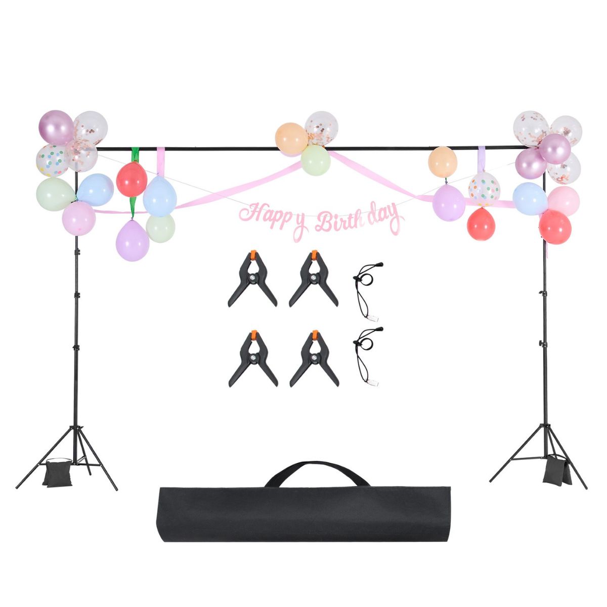 "soporte fondo VEVOR 10x10 para bodas, fiestas y estudios"