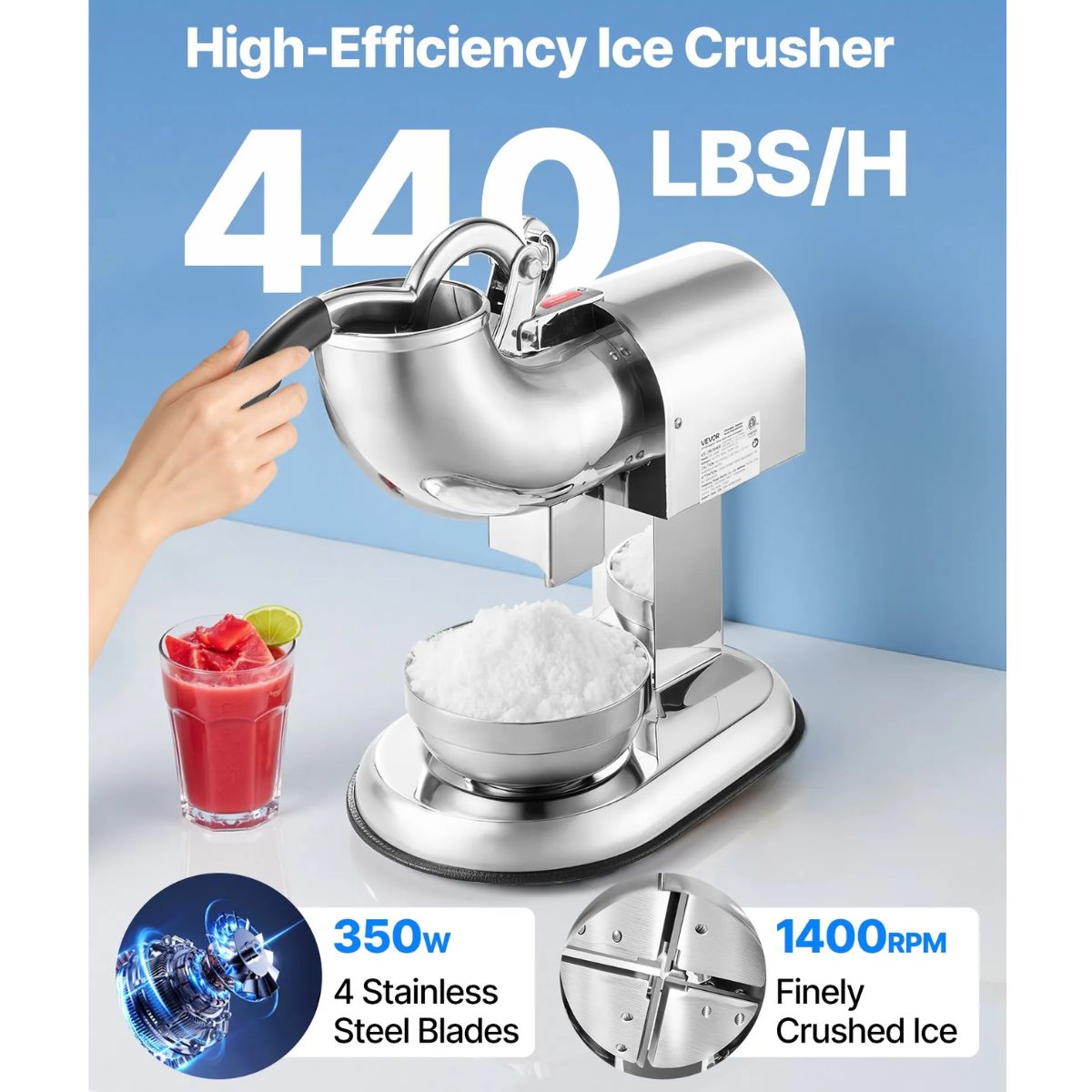 Trituradora de hielo profesional con respaldo técnico en El Salvador. ¡Consulte disponibilidad!