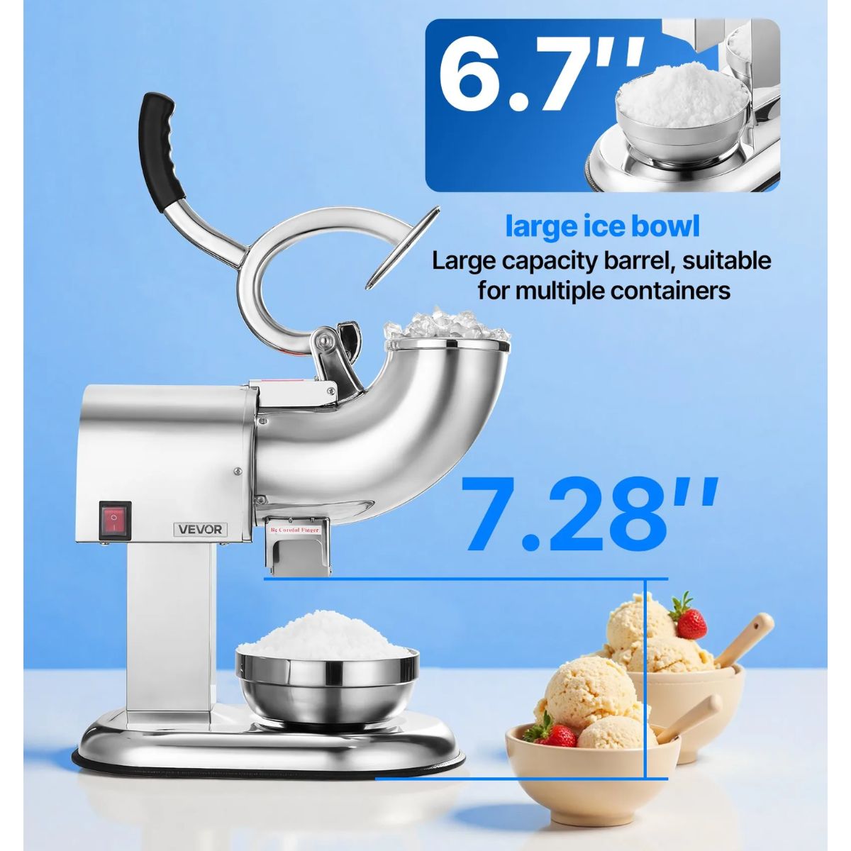 Hielo triturado con textura ideal para minutas y raspados. Atraiga más clientes con granizados de calidad