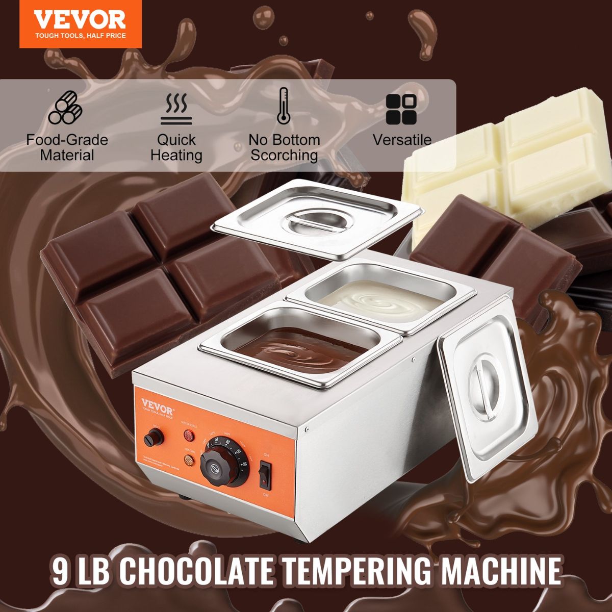 Máquina de chocolate con control de temperatura