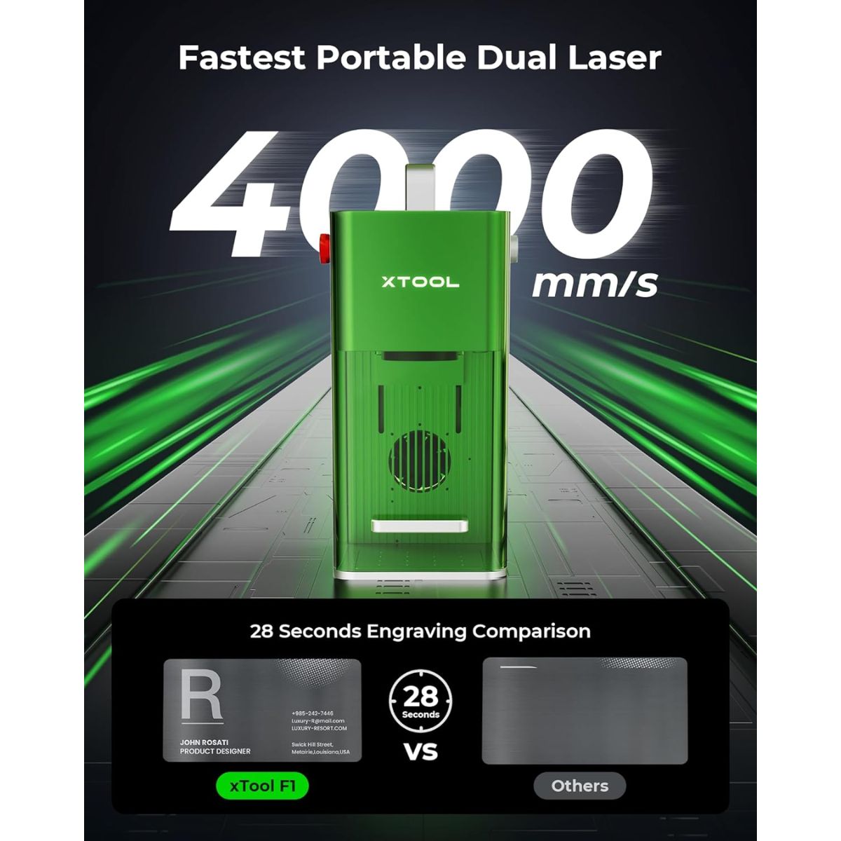 Grabado de joyería de alta velocidad con grabadora láser portátil