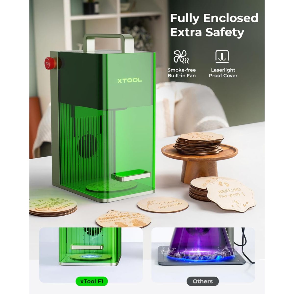 Personalización de vasos y madera con grabadora láser portátil comercial