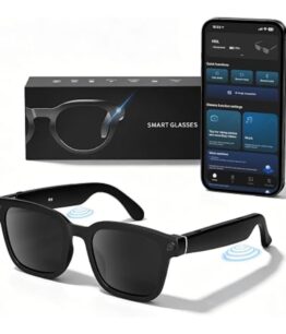 Gafas inteligentes con cámara HD y Bluetooth con lente negra polarizada